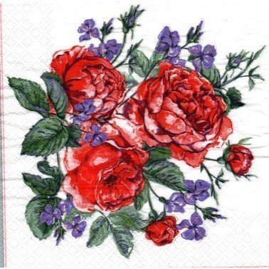 Servilletas para decoupage English Painted Roses 20 unidades 33 X 33 cm. SLOG 044401