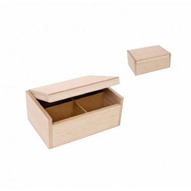 Caja de madera 4 compartimentos 22x15x9.5cm