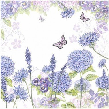 Servilletas para decoupage Purple Wildflowers 33 X 33 cm.