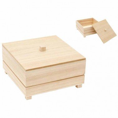 Caja de madera 20x20x9 cm