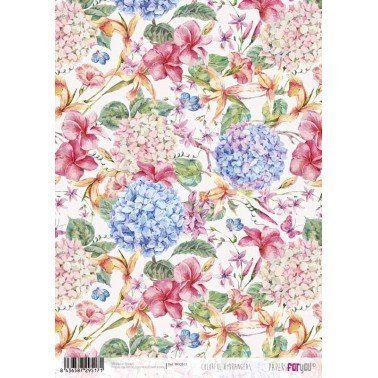 Papel Arroz A4 COLORFUL HYDRANGEAS PFY-2517 Papers For You