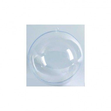 Bola de plástico transparente 60 mm, dos mitades.