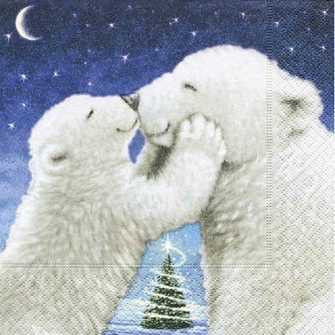 Servilletas para decoupage Polar bear kiss 33 X 33 cm.